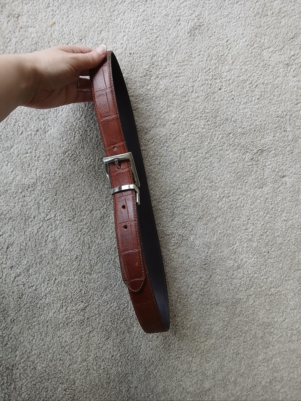Classic Brown Leather Men's/Unisex Belt, Size 32